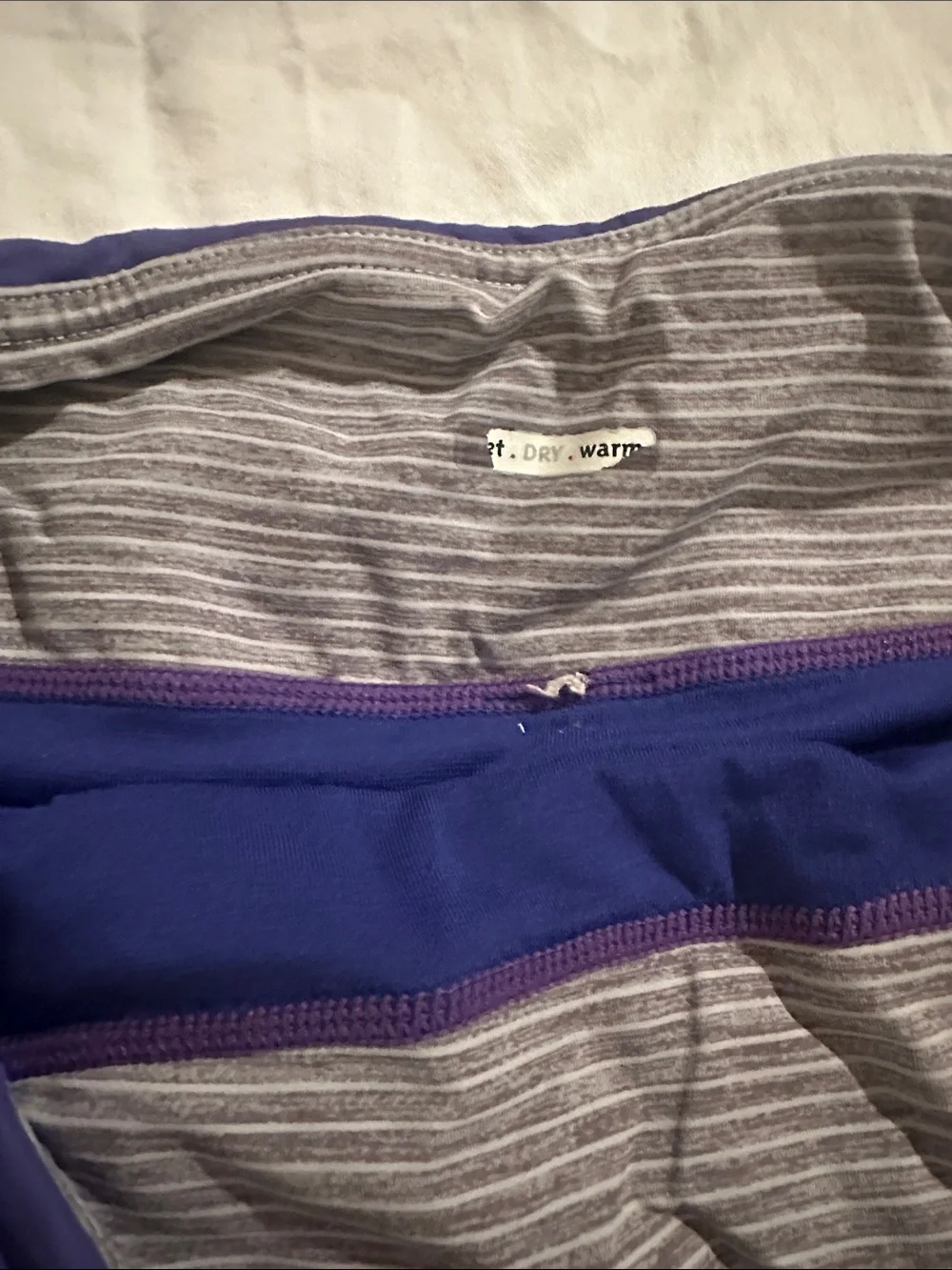 lululemon athletica Deep Blue Athletic Shorts with Gray Waistband